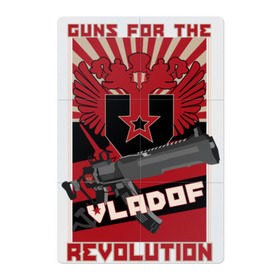Магнитный плакат 2Х3 с принтом VLADOF-GUNS FOR THE REVOLUTION в Белгороде, Полимерный материал с магнитным слоем | 6 деталей размером 9*9 см | 
