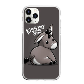 Чехол для iPhone 11 Pro Max матовый с принтом Мягкий ослик в Белгороде, Силикон |  | bach | best | comedy | daily | funny | kiss | my | soft | vines | vlogger | vlogs | комедия | мягкий | осел | ослик | поцелуй | прикол | серый | смешной