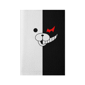 Обложка для паспорта матовая кожа с принтом MONOKUMA (КАПЮШОН) | МОНОКУМА в Белгороде, натуральная матовая кожа | размер 19,3 х 13,7 см; прозрачные пластиковые крепления | Тематика изображения на принте: anime | bear | black  white | danganronpa | kurokuma | monodam | monokuma | monomi | monotaro | pink | rabbit | school | shirokuma | аниме | главарь | мoноми | монокума | черно белый | школа