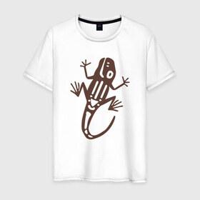 Мужская футболка хлопок с принтом Geko в Белгороде, 100% хлопок | прямой крой, круглый вырез горловины, длина до линии бедер, слегка спущенное плечо. | гекон | динозавры | дракон | животные | лягушки | ящер | ящерица