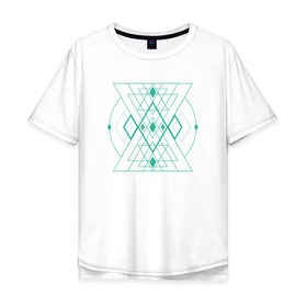 Мужская футболка хлопок Oversize с принтом Мужество сакрала в Белгороде, 100% хлопок | свободный крой, круглый ворот, “спинка” длиннее передней части | fractal | sacral | сакрал | сакральная геометрия | тетрайдер | треугольник | узоры | фракталы