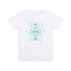 Детская футболка хлопок с принтом Мужество сакрала в Белгороде, 100% хлопок | круглый вырез горловины, полуприлегающий силуэт, длина до линии бедер | fractal | sacral | сакрал | сакральная геометрия | тетрайдер | треугольник | узоры | фракталы