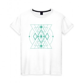 Женская футболка хлопок с принтом Мужество сакрала в Белгороде, 100% хлопок | прямой крой, круглый вырез горловины, длина до линии бедер, слегка спущенное плечо | fractal | sacral | сакрал | сакральная геометрия | тетрайдер | треугольник | узоры | фракталы