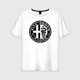 Женская футболка хлопок Oversize с принтом alfa romeo в Белгороде, 100% хлопок | свободный крой, круглый ворот, спущенный рукав, длина до линии бедер
 | alfa romeo | f1 | formula1