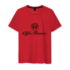 Мужская футболка хлопок с принтом alfa romeo formula1 в Белгороде, 100% хлопок | прямой крой, круглый вырез горловины, длина до линии бедер, слегка спущенное плечо. | alfa romeo | f1 | formula1