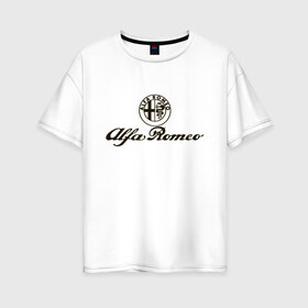 Женская футболка хлопок Oversize с принтом alfa romeo formula1 в Белгороде, 100% хлопок | свободный крой, круглый ворот, спущенный рукав, длина до линии бедер
 | alfa romeo | f1 | formula1