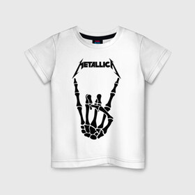 Детская футболка хлопок с принтом METALLICA в Белгороде, 100% хлопок | круглый вырез горловины, полуприлегающий силуэт, длина до линии бедер | matters metallica | music | nothing else | rock | trash metal | группа | музыка | музыканты | рок | трэш металл