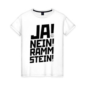 Женская футболка хлопок с принтом RAMMSTEIN в Белгороде, 100% хлопок | прямой крой, круглый вырез горловины, длина до линии бедер, слегка спущенное плечо | du hast | mein herz | rammstein | rammstein rock | ramstein | группа rammstein | концерт рамштайн | рамштайн | рамштайн дойчланд | тилль линдеманн | у хаст