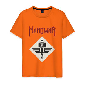 Мужская футболка хлопок с принтом Manowar в Белгороде, 100% хлопок | прямой крой, круглый вырез горловины, длина до линии бедер, слегка спущенное плечо. | американская | группа | карл кэнеди | метал | скандинавская мифология | хеви | эрик адамс