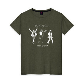 Женская футболка хлопок с принтом Майкл Джексон в Белгороде, 100% хлопок | прямой крой, круглый вырез горловины, длина до линии бедер, слегка спущенное плечо | автор песен | актёр | американский певец | аранжировщик | музыка | музыкальный продюсер | поп | сценарист | танцор | филантроп | хореограф