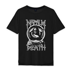 Мужская футболка хлопок Oversize с принтом Napalm Death в Белгороде, 100% хлопок | свободный крой, круглый ворот, “спинка” длиннее передней части | британская | грайндкор | грайндкор группа | дэт метал | краст панк | марк гринуэй | митч харрис | шэйн эмбери
