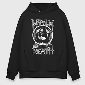 Мужское худи Oversize хлопок с принтом Napalm Death в Белгороде, френч-терри — 70% хлопок, 30% полиэстер. Мягкий теплый начес внутри —100% хлопок | боковые карманы, эластичные манжеты и нижняя кромка, капюшон на магнитной кнопке | британская | грайндкор | грайндкор группа | дэт метал | краст панк | марк гринуэй | митч харрис | шэйн эмбери