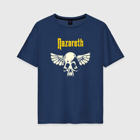 Женская футболка хлопок Oversize с принтом Nazareth в Белгороде, 100% хлопок | свободный крой, круглый ворот, спущенный рукав, длина до линии бедер
 | маккаферти | мэнни чарлтон | рок группа | уильям дэниел | шотландская