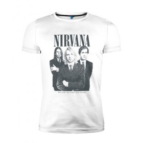 Мужская футболка премиум с принтом Nirvana в Белгороде, 92% хлопок, 8% лайкра | приталенный силуэт, круглый вырез ворота, длина до линии бедра, короткий рукав | альтернативный рок | американская | гранж | дэйв грол | крист энтони новоселич | курт кобейн | рок группа