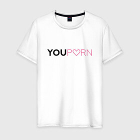 Мужская футболка хлопок с принтом YouPorn в Белгороде, 100% хлопок | прямой крой, круглый вырез горловины, длина до линии бедер, слегка спущенное плечо. | Тематика изображения на принте: brazzers | you | браззерс | сайт