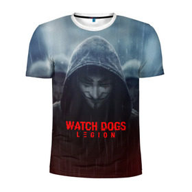 Мужская футболка 3D спортивная с принтом WATCH DOGS LEGION в Белгороде, 100% полиэстер с улучшенными характеристиками | приталенный силуэт, круглая горловина, широкие плечи, сужается к линии бедра | action | ct os | ded sec | fox | game | hacker | legion | watch dogs | watch dogs 2 | watch dogs legion | знак лиса | игра | компьютерная игра | легион | хакер