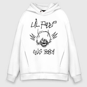 Мужское худи Oversize хлопок с принтом Lil Peep в Белгороде, френч-терри — 70% хлопок, 30% полиэстер. Мягкий теплый начес внутри —100% хлопок | боковые карманы, эластичные манжеты и нижняя кромка, капюшон на магнитной кнопке | crybaby | gustav elijah ahr | hellboy | lil peep | lilpeep | peep | rap | густав элайджа ар | лил пип | рэп | хип хоп | эмо рэп