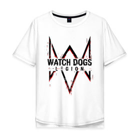 Мужская футболка хлопок Oversize с принтом WATCH DOGS LEGION в Белгороде, 100% хлопок | свободный крой, круглый ворот, “спинка” длиннее передней части | action | ct os | ded sec | fox | game | hacker | legion | watch dogs | watch dogs 2 | watch dogs legion | знак лиса | игра | компьютерная игра | легион | хакер