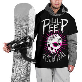 Накидка на куртку 3D с принтом Lil Peep в Белгороде, 100% полиэстер |  | crybaby | gustav elijah ahr | hellboy | lil peep | lilpeep | peep | rap | густав элайджа ар | лил пип | рэп | хип хоп | эмо рэп