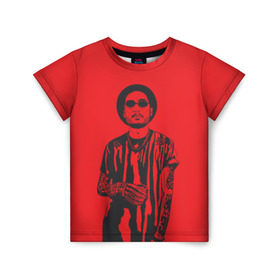 Детская футболка 3D с принтом Скриптонит в Белгороде, 100% гипоаллергенный полиэфир | прямой крой, круглый вырез горловины, длина до линии бедер, чуть спущенное плечо, ткань немного тянется | макет с портретом скриптонита в векторной гра