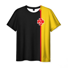 Мужская футболка 3D с принтом Rammstein Deutschland в Белгороде, 100% полиэфир | прямой крой, круглый вырез горловины, длина до линии бедер | 