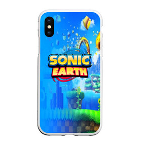 Чехол для iPhone XS Max матовый с принтом SONIC EARTH в Белгороде, Силикон | Область печати: задняя сторона чехла, без боковых панелей | Тематика изображения на принте: hedgehog | metal sonic | silver | silver the hedgehog | sonic | sonic boom | sonic the hedgehog | ёж сонник | игры | соник | фильмы