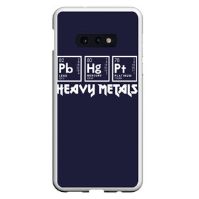 Чехол для Samsung S10E с принтом Heavy Metals в Белгороде, Силикон | Область печати: задняя сторона чехла, без боковых панелей | Тематика изображения на принте: collector | guitar | hard | heavy | jesus rocks | metal | metaljesusrocks | music | retro | rock | гитара | жесткий | металл | ретро | рок | тяжелый