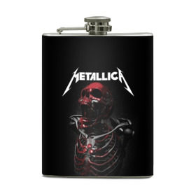Фляга с принтом Metallica в Белгороде, металлический корпус | емкость 0,22 л, размер 125 х 94 мм. Виниловая наклейка запечатывается полностью | 