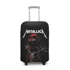 Чехол для чемодана 3D с принтом Metallica в Белгороде, 86% полиэфир, 14% спандекс | двустороннее нанесение принта, прорези для ручек и колес | 