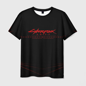 Мужская футболка 3D с принтом Cyberpunk 2077 (Samurai). в Белгороде, 100% полиэфир | прямой крой, круглый вырез горловины, длина до линии бедер | 3d | cyberpunk 2077 | samurai | геометрия | игра | киберпанк 2077 | лого | логотип | надпись | полосы | самурай | стиль | текстура