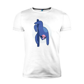 Мужская футболка премиум с принтом Ленивец в Белгороде, 92% хлопок, 8% лайкра | приталенный силуэт, круглый вырез ворота, длина до линии бедра, короткий рукав | sloth | ленивец | ленивцы | лень