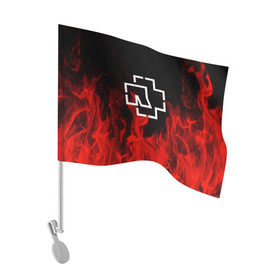 Флаг для автомобиля с принтом RAMMSTEIN в Белгороде, 100% полиэстер | Размер: 30*21 см | fire | metallica | music | rammstein | rock | металл | металлика | музыка | огонь | пламя | раммштайн | рок | рок группа