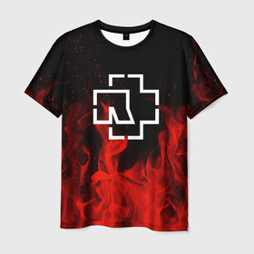 Мужская футболка 3D с принтом RAMMSTEIN в Белгороде, 100% полиэфир | прямой крой, круглый вырез горловины, длина до линии бедер | Тематика изображения на принте: fire | metallica | music | rammstein | rock | металл | металлика | музыка | огонь | пламя | раммштайн | рок | рок группа