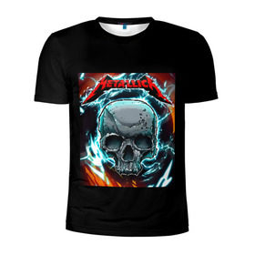 Мужская футболка 3D спортивная с принтом Metallica в Белгороде, 100% полиэстер с улучшенными характеристиками | приталенный силуэт, круглая горловина, широкие плечи, сужается к линии бедра | metallica | rock | арт | гитара | кости | металл | металлика | музыка | рок | череп