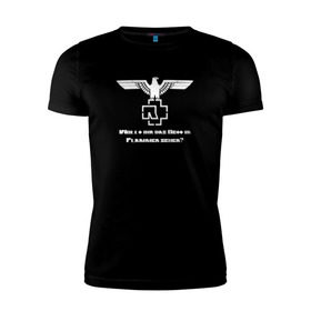 Мужская футболка премиум с принтом Rammstein в Белгороде, 92% хлопок, 8% лайкра | приталенный силуэт, круглый вырез ворота, длина до линии бедра, короткий рукав | metallica | music | rammstein | rock | металл | металлика | музыка | раммштайн | рок | рок группа