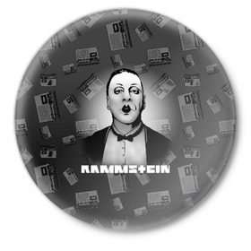 Значок с принтом Rammstein в Белгороде,  металл | круглая форма, металлическая застежка в виде булавки | 2019 | du hast | lindemann | radio | rammstein | rammsteinfan | till | группы | линдеманн | метал | музыка | радио | рамштаин | рамштайн | рамштейн | рок | тилль | тиль