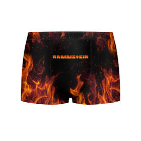 Мужские трусы 3D с принтом RAMMSTEIN (НА СПИНЕ) в Белгороде, 50% хлопок, 50% полиэстер | классическая посадка, на поясе мягкая тканевая резинка | fire | flame | music | rammstein | rock | группа | музыка | музыканты | огонь | пламя | рамштайн | рок