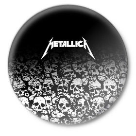 Значок с принтом METALLICA (НА СПИНЕ) в Белгороде,  металл | круглая форма, металлическая застежка в виде булавки | matters metallica | music | nothing else | rock | trash metal | группа | музыка | музыканты | рок | трэш металл