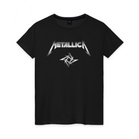 Женская футболка хлопок с принтом METALLICA (НА СПИНЕ) в Белгороде, 100% хлопок | прямой крой, круглый вырез горловины, длина до линии бедер, слегка спущенное плечо | matters metallica | music | nothing else | rock | trash metal | группа | музыка | музыканты | рок | трэш металл