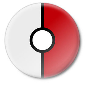 Значок с принтом Pokeball (Pokemon) в Белгороде,  металл | круглая форма, металлическая застежка в виде булавки | Тематика изображения на принте: anime | pokeball | pokemon | аниме. | белый | красный | покебол | покемон | чёрный