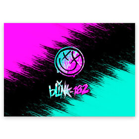 Поздравительная открытка с принтом Blink-182 (1) в Белгороде, 100% бумага | плотность бумаги 280 г/м2, матовая, на обратной стороне линовка и место для марки
 | Тематика изображения на принте: art | blink | music | pop | rock | арт | блинк | музыка | поп музыка | рок