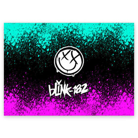 Поздравительная открытка с принтом Blink-182 (3) в Белгороде, 100% бумага | плотность бумаги 280 г/м2, матовая, на обратной стороне линовка и место для марки
 | Тематика изображения на принте: art | blink | music | pop | rock | арт | блинк | музыка | поп музыка | рок