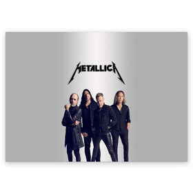 Поздравительная открытка с принтом Metallica в Белгороде, 100% бумага | плотность бумаги 280 г/м2, матовая, на обратной стороне линовка и место для марки
 | Тематика изображения на принте: hard rock | heavy metal | metal | metallica | rock | trash metal | группа | металика | металлика | рок | трэш | хардрок