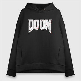 Женское худи Oversize хлопок с принтом DOOM в Белгороде, френч-терри — 70% хлопок, 30% полиэстер. Мягкий теплый начес внутри —100% хлопок | боковые карманы, эластичные манжеты и нижняя кромка, капюшон на магнитной кнопке | bethesda | dead | death | doom | doom eternal | game | games | metal | monster | ps4 | space | steam | xbox | дум | игра | космос | метал | меч | экшн