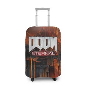 Чехол для чемодана 3D с принтом DOOM Eternal в Белгороде, 86% полиэфир, 14% спандекс | двустороннее нанесение принта, прорези для ручек и колес | bethesda | dead | death | doom | doom eternal | game | games | metal | monster | ps4 | space | steam | xbox | дум | игра | космос | метал | меч | экшн