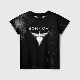 Детская футболка 3D с принтом Bon Jovi в Белгороде, 100% гипоаллергенный полиэфир | прямой крой, круглый вырез горловины, длина до линии бедер, чуть спущенное плечо, ткань немного тянется | Тематика изображения на принте: bon jovi | john | альбом | арена | бон | бон джови | глэм | группа | джови | джон | метал | музыка | надпись | песни | поп | попрок | рок | рокер | смайл | солист | софт | стена | хард | хеви | хевиметал