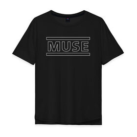 Мужская футболка хлопок Oversize с принтом MUSE в Белгороде, 100% хлопок | свободный крой, круглый ворот, “спинка” длиннее передней части | muse | music | rock | группа | музыка | рок | рок группа