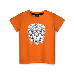 Детская футболка хлопок с принтом Раста Лев в Белгороде, 100% хлопок | круглый вырез горловины, полуприлегающий силуэт, длина до линии бедер | Тематика изображения на принте: lion | rasta | лев | львы | раста | регги