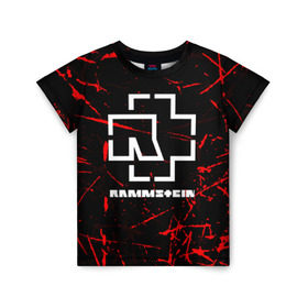 Детская футболка 3D с принтом RAMMSTEIN в Белгороде, 100% гипоаллергенный полиэфир | прямой крой, круглый вырез горловины, длина до линии бедер, чуть спущенное плечо, ткань немного тянется | music | rammstein | rock | группа | музыка | музыканты | рамштайн | рок