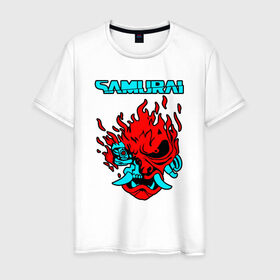 Мужская футболка хлопок с принтом SAMURAI KEANU REEVES в Белгороде, 100% хлопок | прямой крой, круглый вырез горловины, длина до линии бедер, слегка спущенное плечо. | 2019 | cd project red | cyberpunk 2077 | hacker | maelstrom | militech | night city | quadra | samurai | sci fi | trauma team | v | ви | киберпанк 2077 | логотип | роботы | самураи | фантастика